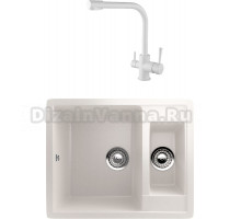 Комплект Мойка кухонная Ulgran U-106 -331 белая + Смеситель Kaiser Merkur 26044-10 белый