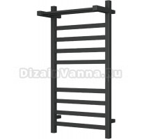 Полотенцесушитель электрический Bauedge Hotel Shelf R с полкой, 50х100, матовый черный RAL9005