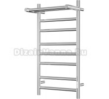 Полотенцесушитель электрический Bauedge Stil Shelf R 40х80, с полкой, нержавеющая сталь полированная