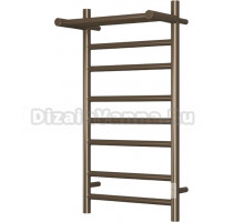 Полотенцесушитель электрический Bauedge Stil Shelf R 40х80, с полкой, антикварная бронза