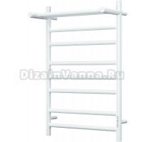 Полотенцесушитель электрический Bauedge Stil Shelf R 50х80, с полкой, белый полуматовый