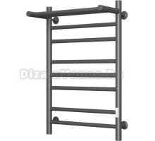 Полотенцесушитель электрический Bauedge Bau R 50х80, с полкой, темно-серый металлик