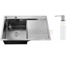 Мойка кухонная РМС MRK-7851BL-L c дозатором, графит