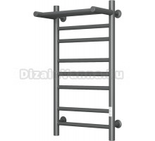 Полотенцесушитель электрический Bauedge Bau R 40х80, с полкой, темно-серый металлик