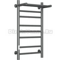 Полотенцесушитель электрический Bauedge Bau L 40х80, с полкой,  темно-серый металлик