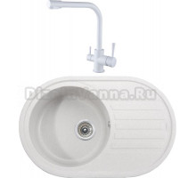 Комплект Мойка кухонная Kaiser KGM-7750-W белая + Смеситель Merkur 26044-10 белый