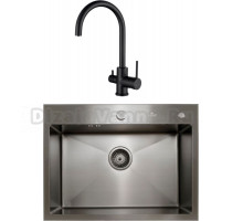 Комплект Мойка кухонная Kaiser KSM-6046 черная + Смеситель Merkur 26744-9 черный