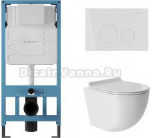 Комплект Aqueduto Ovo Tornado AQDS001T крышка-сиденье, кнопка смыва белая