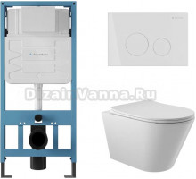 Комплект Aqueduto Cone AQDS002 крышка-сиденье, кнопка смыва белая