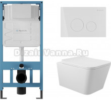 Комплект Aqueduto Macio AQDS003 крышка-сиденье, кнопка смыва белая