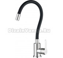 Смеситель для кухни WesnaArt Eko EKO05-140 с гибким изливом, сатин, черный