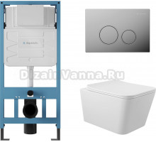 Комплект Aqueduto Macio AQDS009 крышка-сиденье, кнопка смыва хром