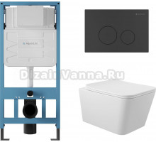 Комплект Aqueduto Macio AQDS006 крышка-сиденье, кнопка смыва черная