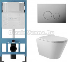 Комплект Aqueduto Cone AQDS008 крышка-сиденье, кнопка смыва хром