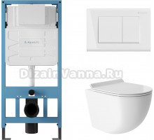 Комплект Aqueduto Ovo Tornado AQDS010T крышка-сиденье, кнопка смыва белая