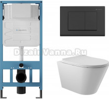 Комплект Aqueduto Cone AQDS014 крышка-сиденье, кнопка смыва черная