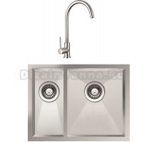 Комплект Мойка кухонная TopZero TNL 340.70.30 12K R нержавеющая сталь + Смеситель TPZ 202 нержавеющая сталь