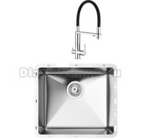 Комплект Мойка кухонная TopZero TZ RS 451 нержавеющая сталь + Смеситель TPZ 305 нержавеющая сталь