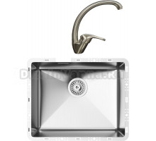 Комплект Мойка кухонная TopZero TZ RS 500 нержавеющая сталь + Смеситель WIX 202 нержавеющая сталь