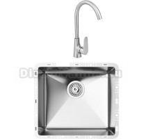 Комплект Мойка кухонная TopZero TZ RS 451 нержавеющая сталь + Смеситель WIX 204 SS нержавеющая сталь