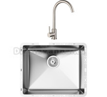 Комплект Мойка кухонная TopZero TZ RS 500 нержавеющая сталь + Смеситель WIX 205 INOX нержавеющая сталь