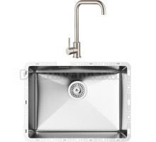 Комплект Мойка кухонная TopZero TZ RS 550 нержавеющая сталь + Смеситель WIX 206 INOX нержавеющая сталь