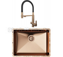 Комплект Мойка кухонная TopZero TZ RS 550 медь + Смеситель TPZ 305 медь