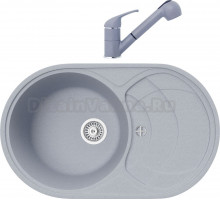 Комплект Мойка кухонная TopZero Alla 780.500-49 Titan + Смеситель Bruce titan 49