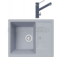 Комплект Мойка кухонная TopZero Scarlett 615.500-49 Titan + Смеситель Leonardo titan 49