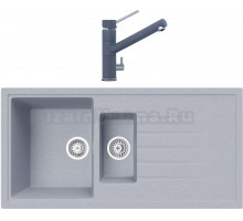 Комплект Мойка кухонная TopZero TopGran Cindy 1000.500 15-49 titan 49 + Смеситель Leonardo titan 49