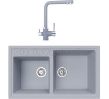 Комплект Мойка кухонная TopZero TopGran Demi 860.500 20-49 titan 49 + Смеситель Alphons titan 49