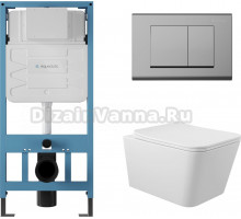 Комплект Aqueduto Macio AQDS018 крышка-сиденье, кнопка смыва хром