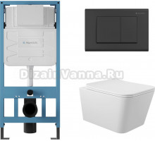 Комплект Aqueduto Macio AQDS015 крышка-сиденье, кнопка смыва черная