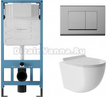 Комплект Aqueduto Ovo Tornado AQDS016T крышка-сиденье, кнопка смыва хром