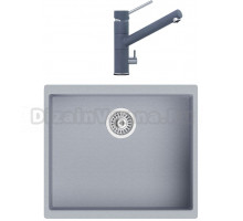 Комплект Мойка кухонная TopZero TopGran Miranda 530.460-49 titan 49 + Смеситель Leonardo titan 49