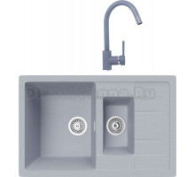 Комплект Мойка кухонная TopZero Valentina 780.500 15-49 Titan + Смеситель Romeo titan 49