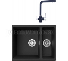 Комплект Мойка кухонная TopZero TopGran Melania 555.460.15-10 cosmos 10 + Смеситель Alphons cosmos 10