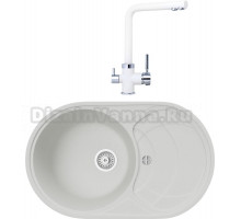 Комплект Мойка кухонная TopZero Alla 780.500-07 Ice + Смеситель Alphons ice 07