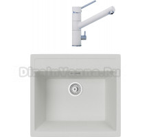 Комплект Мойка кухонная TopZero Georgia 560.510-07 Ice + Смеситель Leonardo ice 07