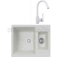 Комплект Мойка кухонная TopZero Madonna 615.500 15-07 Ice + Смеситель Romeo ice 07