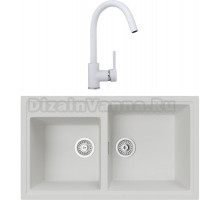 Комплект Мойка кухонная TopZero TopGran Demi 860.500 20-07 ice 07 + Смеситель Romeo ice 07