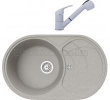 Комплект Мойка кухонная TopZero Alla 780.500-47 Smoke + Смеситель Bruce smoke 47