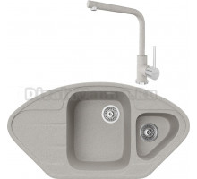 Комплект Мойка кухонная TopZero Angelina 960.510.15-47 Smoke + Смеситель Donald smoke 47