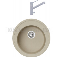 Комплект Мойка кухонная TopZero Eva 510-47 Smoke + Смеситель Leonardo smoke 47