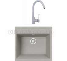 Комплект Мойка кухонная TopZero Georgia 560.510-47 Smoke + Смеситель Romeo smoke 47