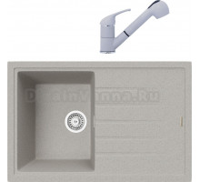 Комплект Мойка кухонная TopZero Juliet 780.500-47 smoke + Смеситель Bruce smoke 47