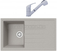 Комплект Мойка кухонная TopZero TopGran Claudia 860.500-47 smoke 47 + Смеситель Bruce smoke 47