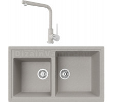 Комплект Мойка кухонная TopZero TopGran Demi 860.500 20-47 smoke 47 + Смеситель Donald smoke 47