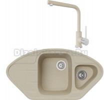 Комплект Мойка кухонная TopZero Angelina 960.510.15-08 Jasmine + Смеситель Donald jasmine 08