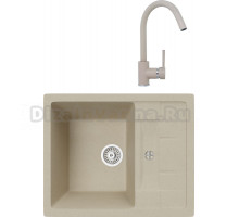 Комплект Мойка кухонная TopZero Scarlett 615.500-08 Jasmine + Смеситель Romeo jasmine 08